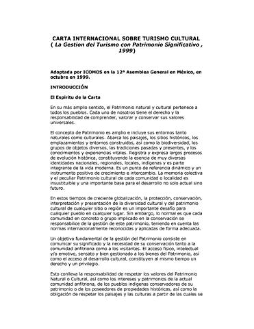 Carta internacional sobre turismo cultural