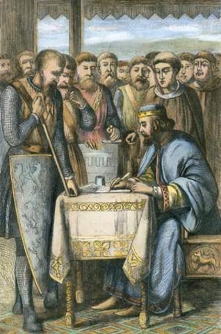 King John of England signs the Magna Carta