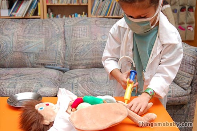 Liz starts practicing cardiac surgeries on dolls