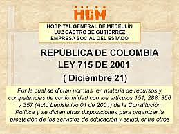 2001 Ley 715 del 21 de diciembre