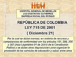 2001 Ley 715 del 21 de diciembre