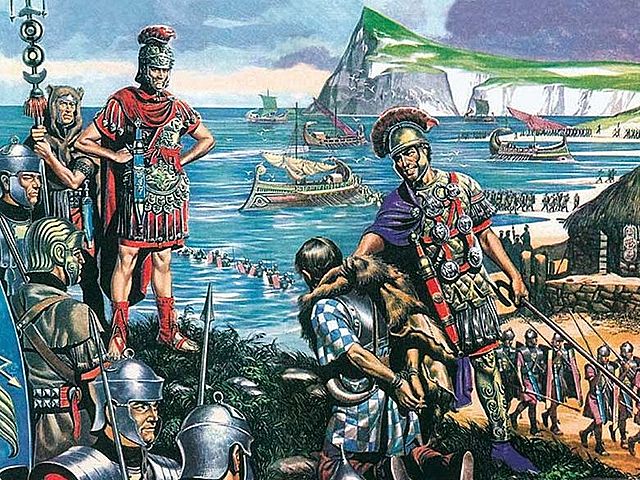Romans conquered England and Wales