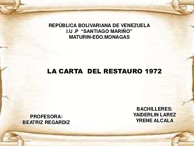 CARTA DE RESTAURO