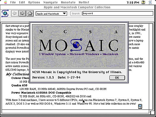 MOSAIC, 1ER NAVIGATEUR DU WEB