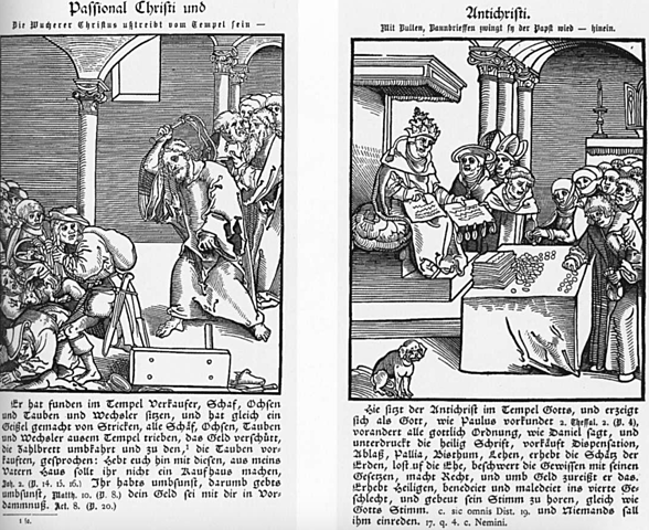 Lutero publica Passional Christi und Antichriste