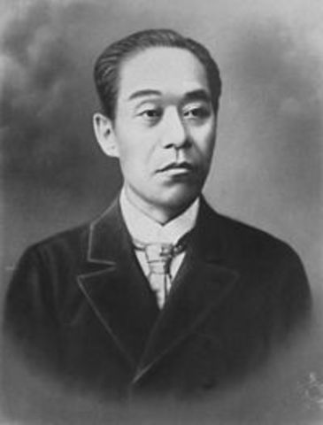 Yukichi Fukuzawa writes an essay "leaving Asia" arguing that japan should become one of the civilized counties of the world. his writing influences many economic and technological developments.