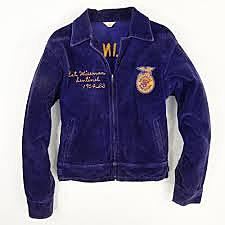 Blue corduroy jacket adopted