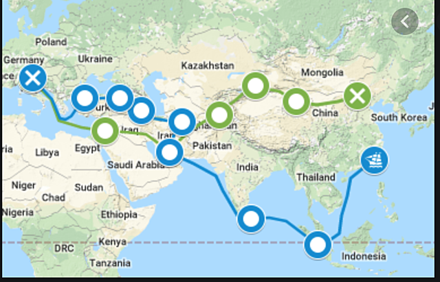 Marco Polo travels to the east