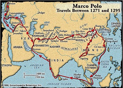 Marco Polo travels to the East