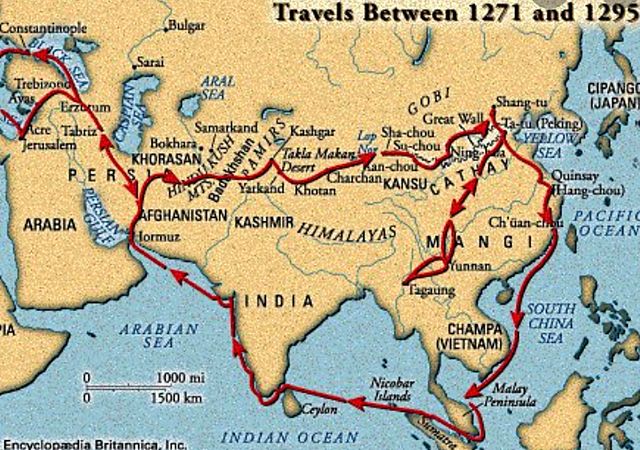 Marco Polo travels to the East