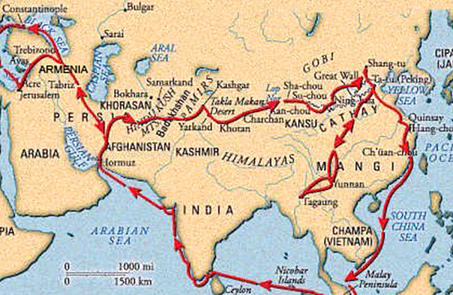 Marco Polo travels to the East