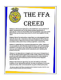 FFA Creed Is Adopted