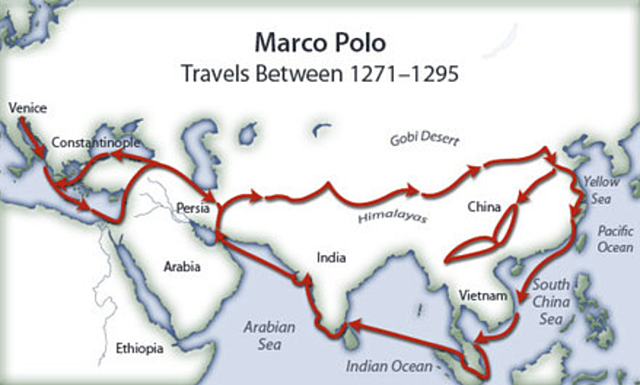 Marco Polo travels to the East