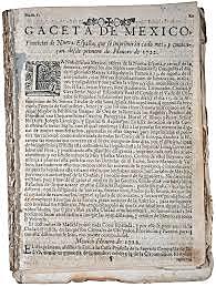 La Gaceta de México y noticias de Nueva España