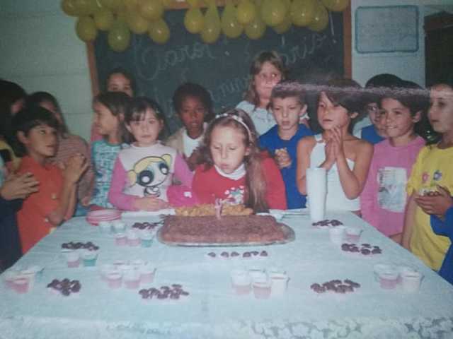 Alfabetização da filha Caroline