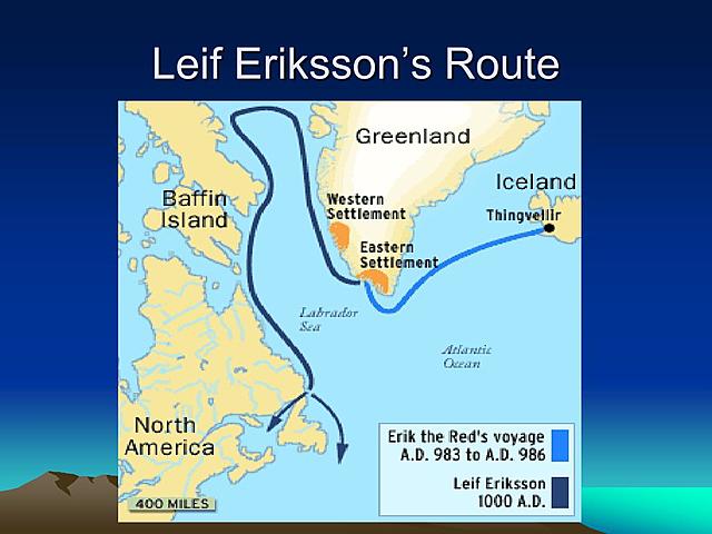 Leif erikson he is sponcered by the country scandanavia