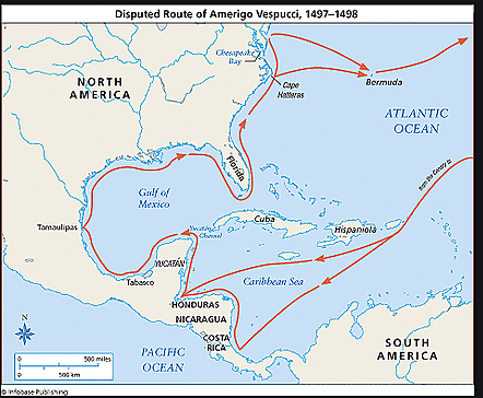 Amerigo vespucci sailed for the spainish flag