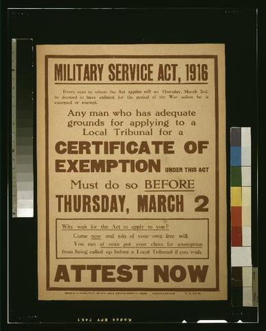 The government passed the Military Service Act
