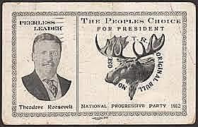 Runs for presidency, unsuccessfully for Bull-Moose Party