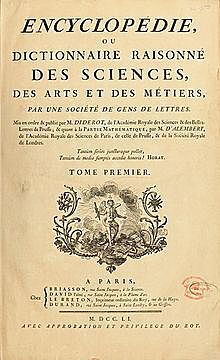 1ère parution de l'Encyclopédie