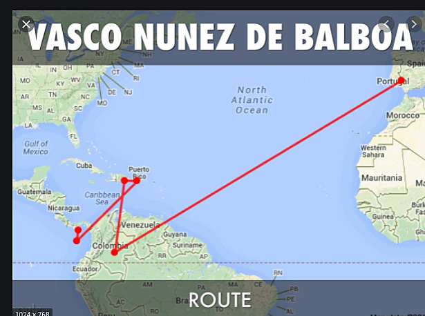 Vasco Nunez de Balbo sailed for Spanish