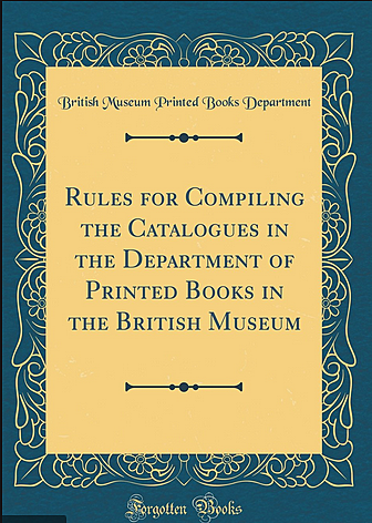 Rules for the compilation of the catalogue