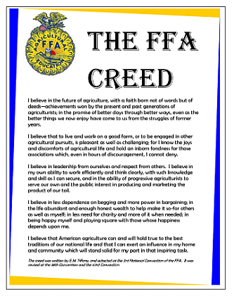 FFA Creed Adopted