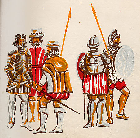 VESTUARIO DE LOS CAPITANES Y SOLDADOS ESPAÑOLES