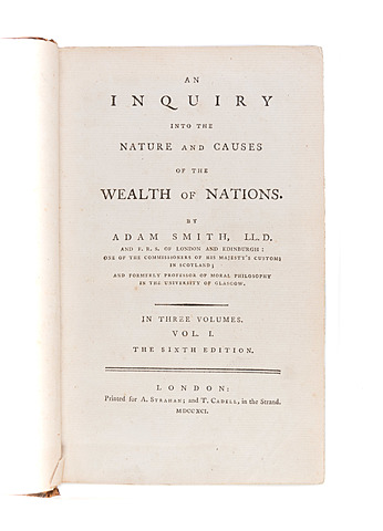Adam Smith writes “The Wealth of Nations”