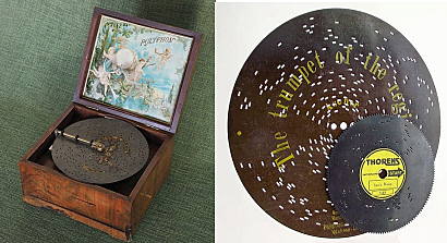 Las cajas de música se fabrican para reproducir melodías simples de discos de cajas de música.