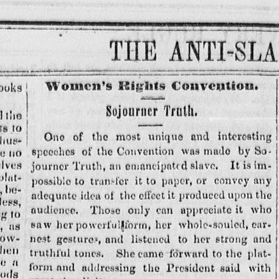 Delivered famous speech, "Ain't I a Woman?", at women's rights conference in Akron, Ohio.