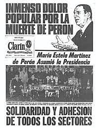 Muerte de Perón y final de su último mandato