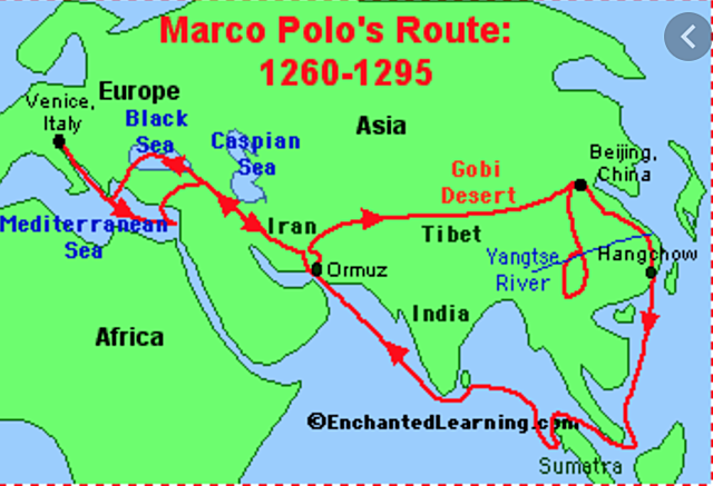 Marco Polo travels to the East