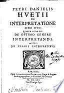 "De Interpretatione" por Huet