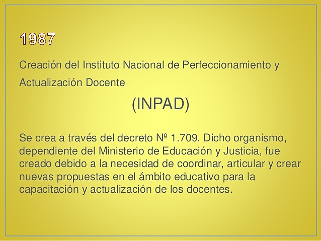 Fundación del instituto nacional de perfeccionamiento y actualización docente (INPAD)