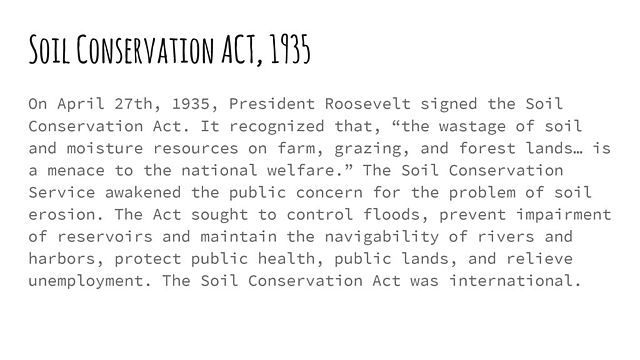 Soil Conservation Act