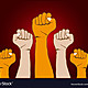 Revolution hands background vector 4399509