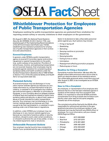 National Transit Systems Security Act (NTSSA)