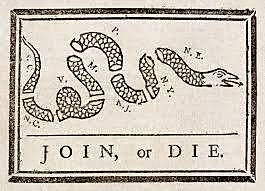 The join or die cartoon was first published
