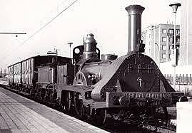 First steam locomotive in the Iberian Peninsula.