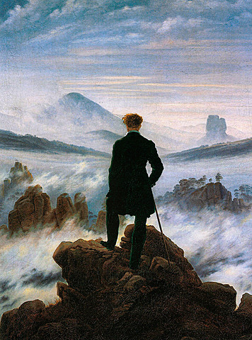 El caminante sobre el mar de nubes, Caspar David Friedrich