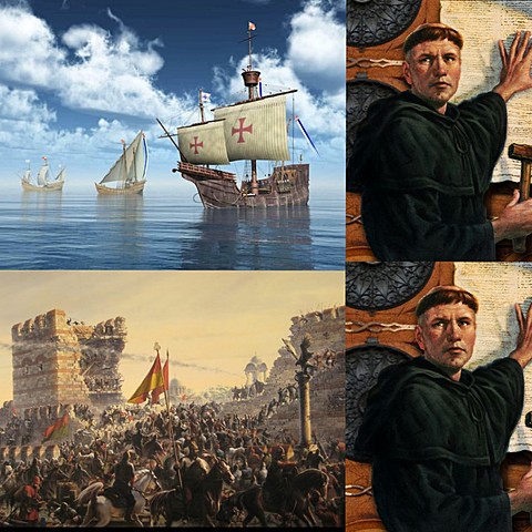 arrivo della flotta di Colombo in Amercia