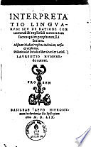 “Interpretatio linguarum” de L. Humphrey