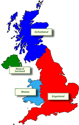 Engeland en Schotland vormen Groot-Brittannië