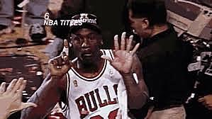 Michael Jordan wins his 6th championship ring