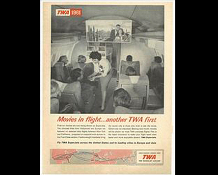 TWA, primera aerolínea en utilizar Inflight Motion Pictures
