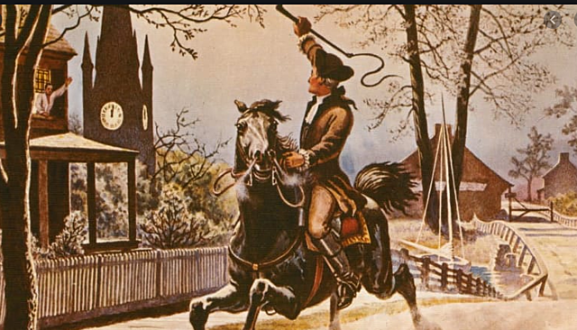Paul Revere's ride and the battles of Lexington and Concord.