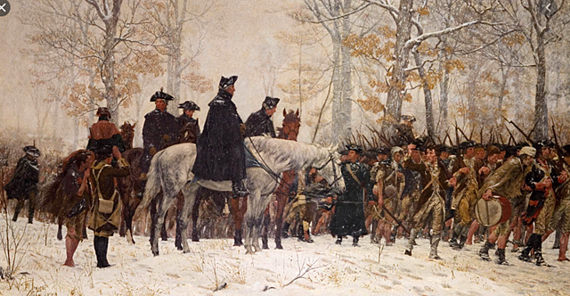Continental army winters at Valley Forge.