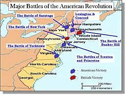 Battles:Lexington, Concord, Bunker Hill, Yorktown