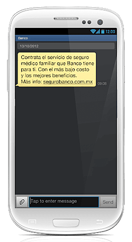 Aparecen los mensajes de texto (sms).